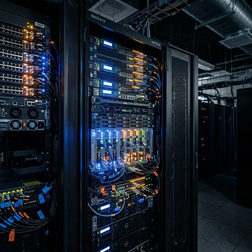 High secure server racks in a dark data center
